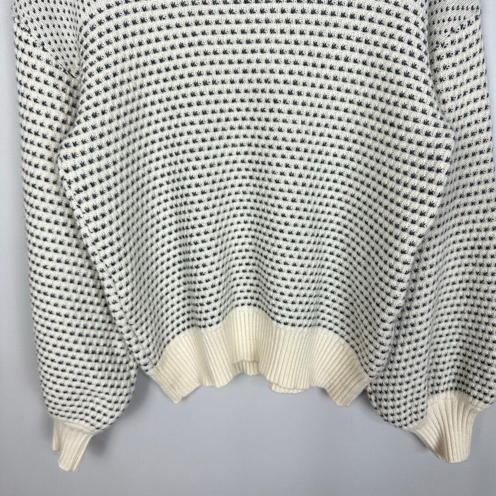 Summersalt Sweater Luxe Cashmere Wool Blend Mix Stitch Balloon Sleeve Crew Neck - Picture 8 of 10
